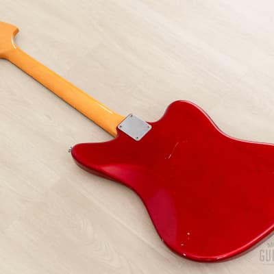 2002 Fender Jaguar ‘62 Vintage Reissue Left-Handed JG66-85L Candy Apple Red + Headstock, Japan CIJ image 14