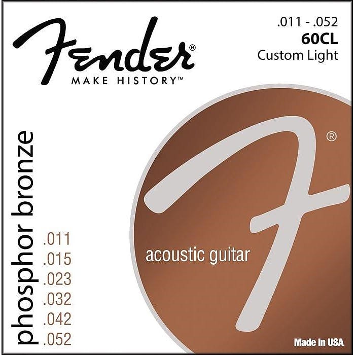 Fender 60CL Phosphor Bronze Wound Ball End Strings 11-52 image 1