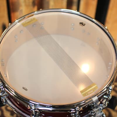 DW 4x14 Collector's Maple VLT Ruby Glass Snare Drum - SO#1350002 image 5