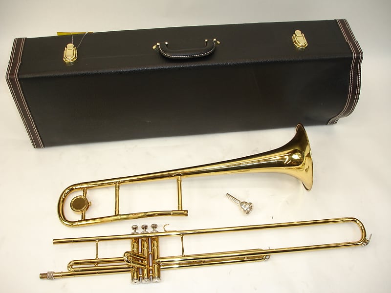Levante LV-TB4955 Bb 3 Piston Valves Brass Trombone with Case and Mouthpiece