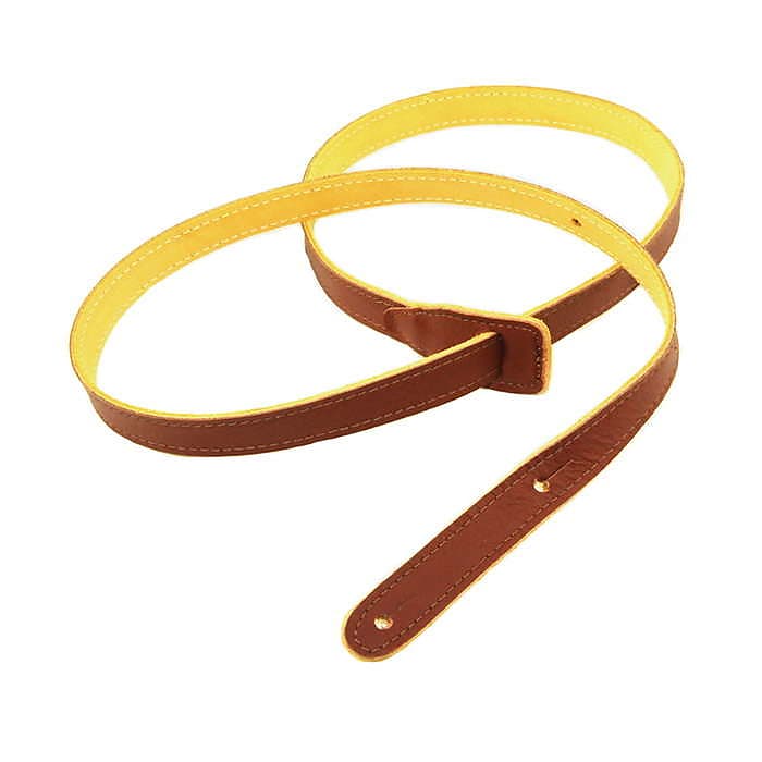 Henry Heller Capri Leather Mandolin Strap Brown HMANL-BRN