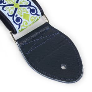Souldier "Constantine" 2" Guitar Strap in Green & Blue with Navy Ends image 2