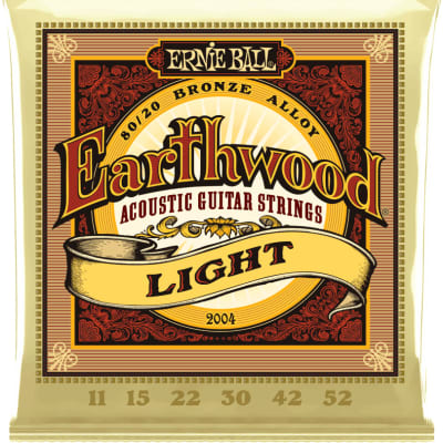 Ernie Ball 2004 Earthwood Light 80/20 Acoustic Guitar Strings (11-52) 2010s - Bronze image 1