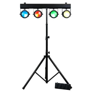 American DJ DOTZ-TPAR-SYSTEM (4x) Par Lights w/ Bar Stand, Foot Controller