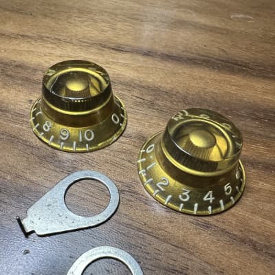 Gibson Two (2) 1950's Gold Top Hat Knob Knobs and Pointers 1958 - Gold image 3