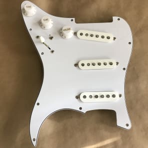 Fender Loaded Strat Pickguard, Fender Texas Special Pickups, 7-way Switching 2017 all white image 2