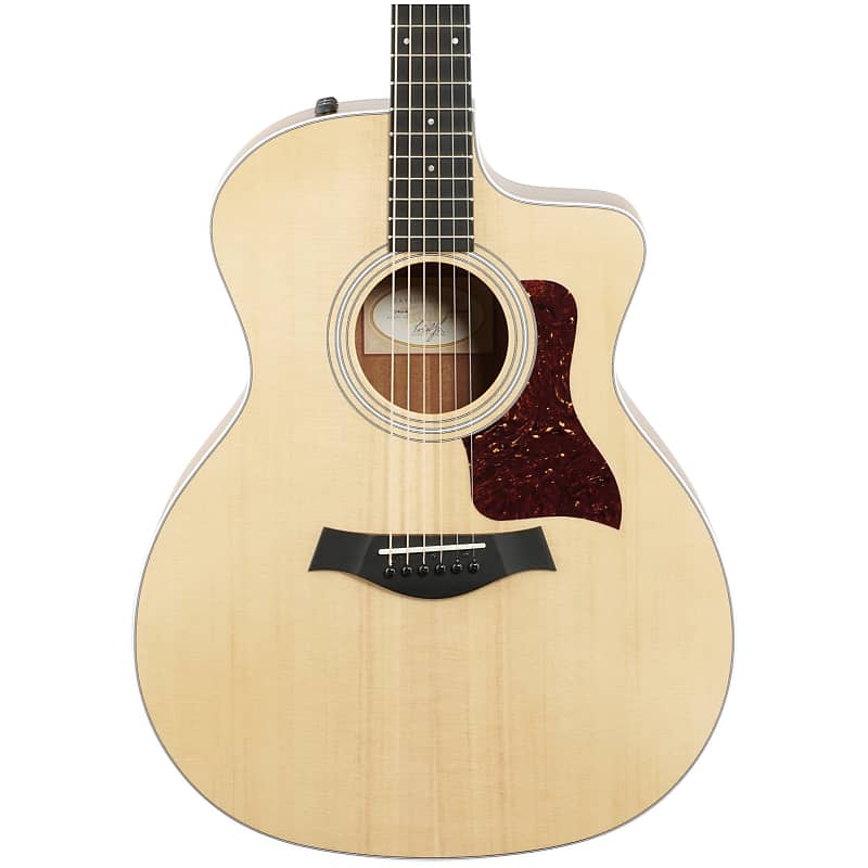 Taylor 214ce Koa Acoustic-Electric Guitar (with Hard Bag), Natural image 1