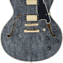 D'Angelico Excel EX-DC Semi-Hollow with Stop-Bar Tailpiece with hardshell case 2021 Black Dog