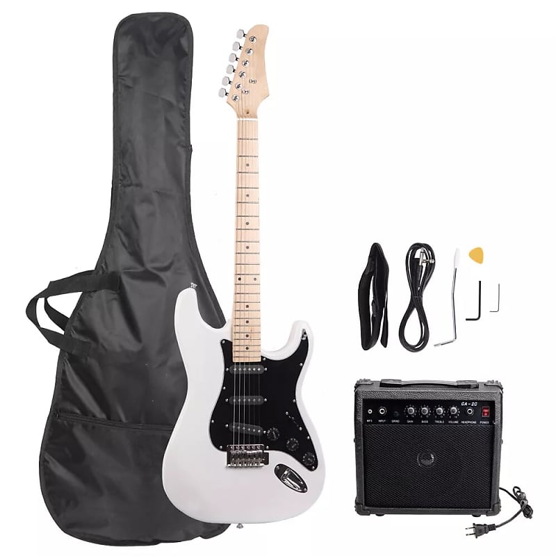 Electric Guitar Kit With 20W Amp & Accessories - White image 1