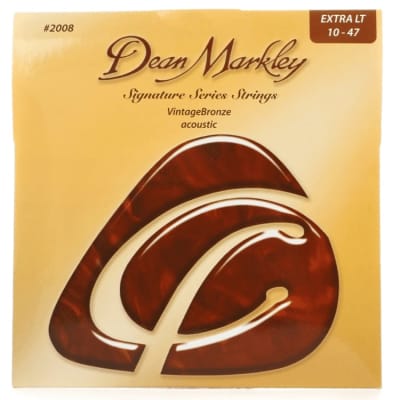 Dean Markley 2008 Extra Light Vintage bronze Acoustic Guitar Strings 10-47 for sale