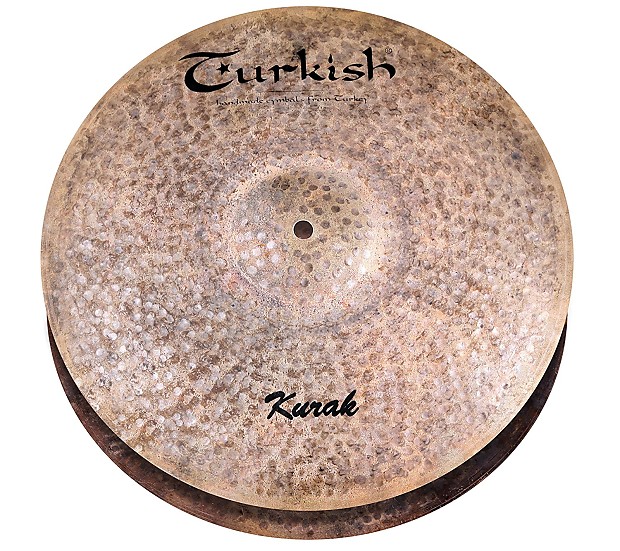 Turkish Cymbals 14" Custom Series Kurak Hi-Hat Flat Hole K-HF14 (Pair) image 1