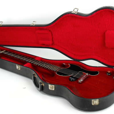 Early 1965 Gibson SG Jr. Junior WIDE NUT Cherry Red | No breaks, No refins Les Paul 1964 spec, Wraparound Tailpiece image 5