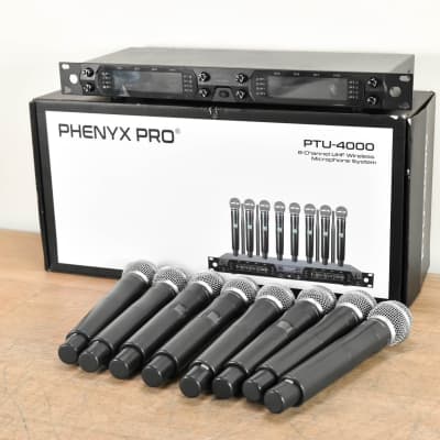 Phenyx Pro PTU-4000 UHF Fixed-Frequency 8-Channel Wireless Mic System CG004KV for sale