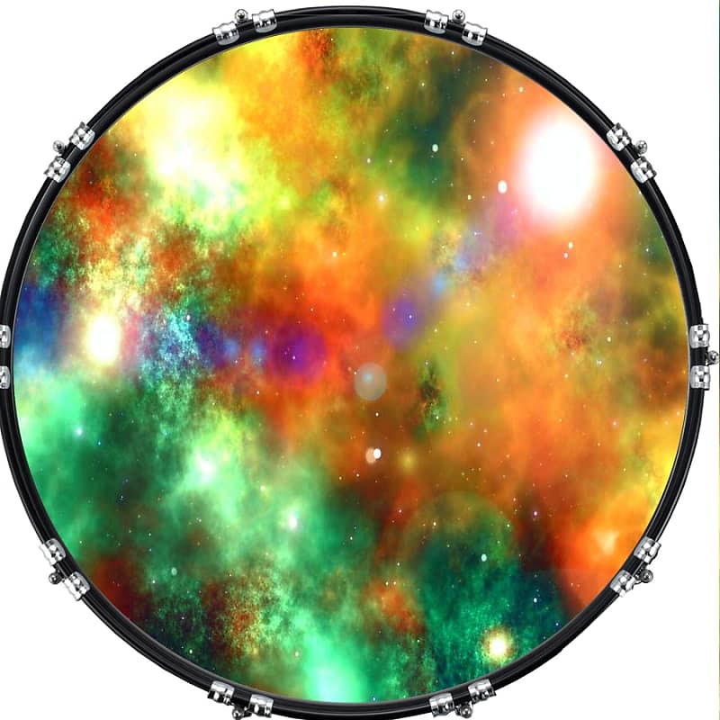 Custom Graphical 22 Kick Bass Drum Head Skin -Space Ship 1