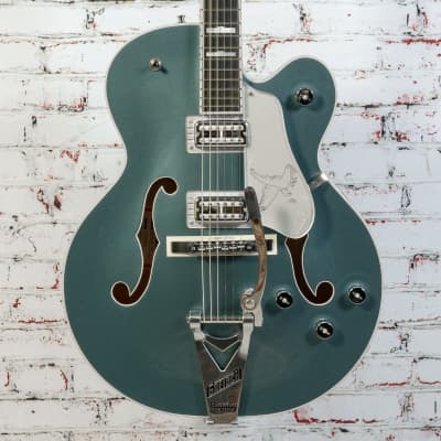 USED Gretsch - G6136T-140 Limited Edition Double Platinum Falcon™ - Hollowbody Electric Guitar w/ String-Thru Bigsby® - Two-Tone Stone Platinum/Pure Platinum - w/ Hardshell Case - x4693 image 1