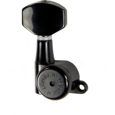 Hipshot Grip-Lock Enclosed 6 in line staggered post Black locking tuner (includes UMP)