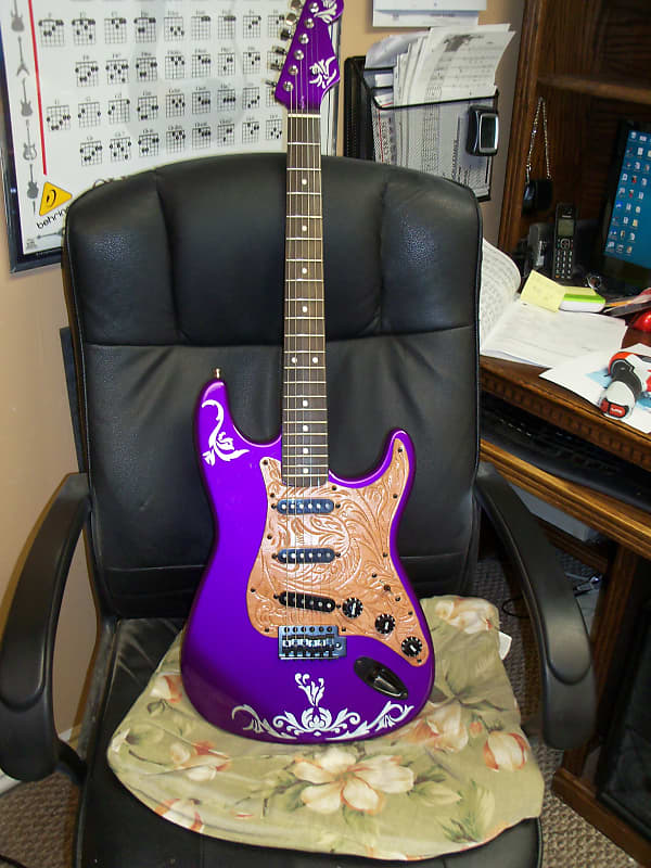 Fender Style Stratocaster Style 2015 Purple / Red Pearl image 1