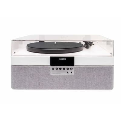 Plus Audio: The +Record Player Turntable + Integrated Audio System w/ Bluetooth - Special White Edition (Open Box Special) image 2