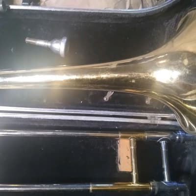 Brass Selmer Signet Trombone w/ Bach 12C Mouthpiece & Case, USA, Good Condition image 6
