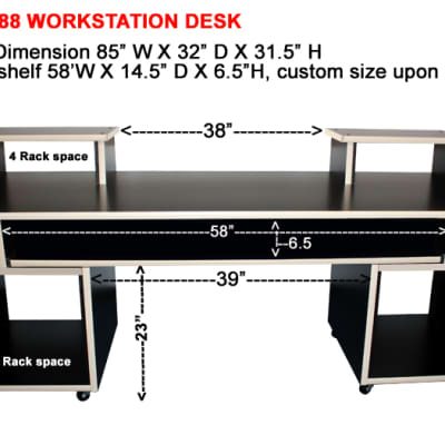 AZ Studio Workstations  AZ- Pro 88 Workstation Desk Black image 2