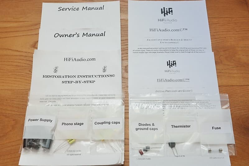 Fisher X101C restoration kit filter capacitor repair rebuild fix