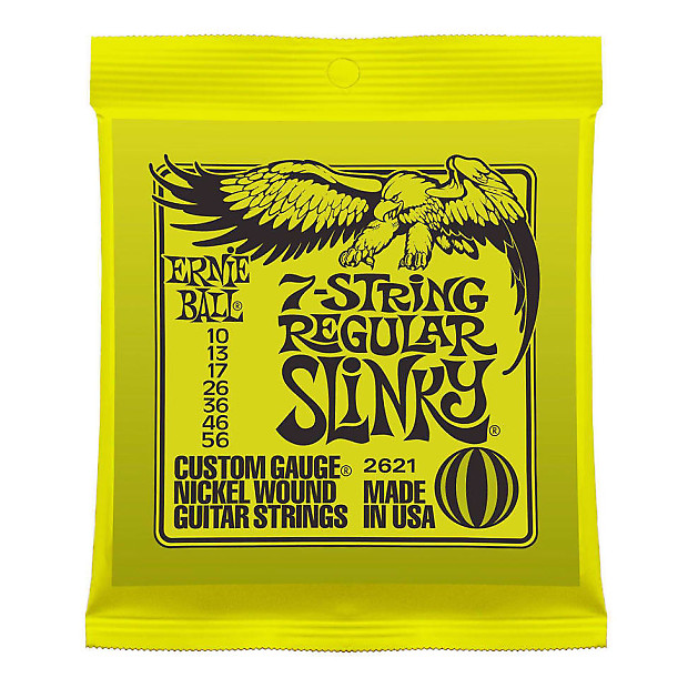 Ernie Ball 2621 7-String Regular Slinky Electric Guitar Strings, .010 - .056 image 1