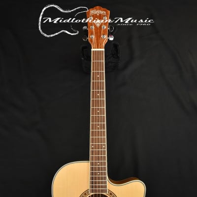 Washburn WD7SCE-A Acoustic/Electric Guitar - Natural Gloss Finish image 3