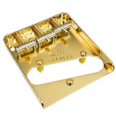 Fender American Vintage 3-Saddle Telecaster Bridge Assembly Gold USA 0990806200 image 4