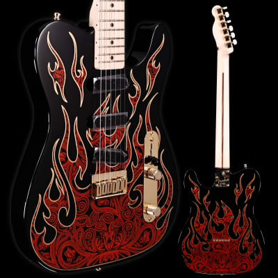 Fender James Burton Telecaster, Maple Fb, Red Paisley Flames 7lbs 13oz for sale