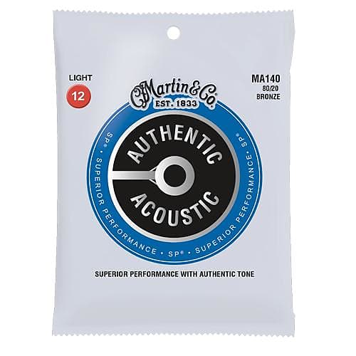 Martin MA175 Authentic Acoustic SP Custom Light 80/20 Acoustic Guitar Strings image 1