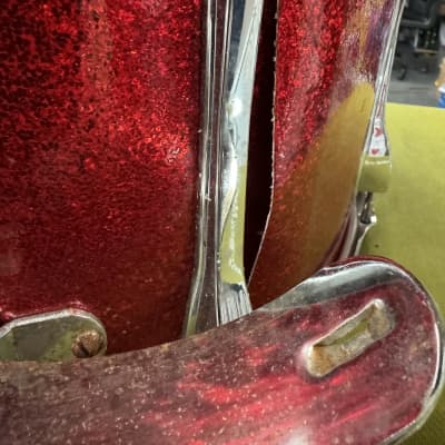 Ludwig 14" Marching Snare Drum 70's - Red Sparkle image 10