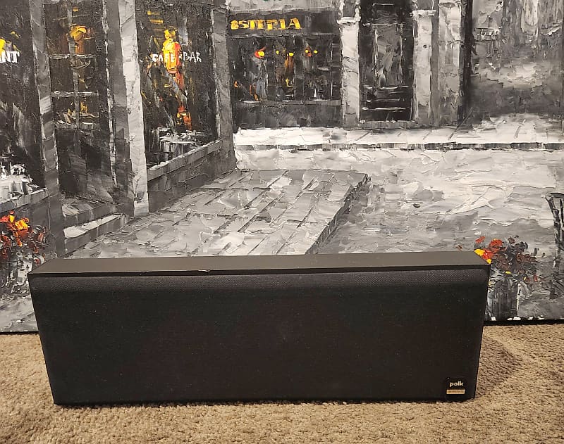 Polk Polk CS 100 Channel Speaker 2001 - Black wood cabinet  			