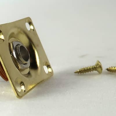 Gold Tone Out Jack Kit with Plate / Screws / Jack image 2