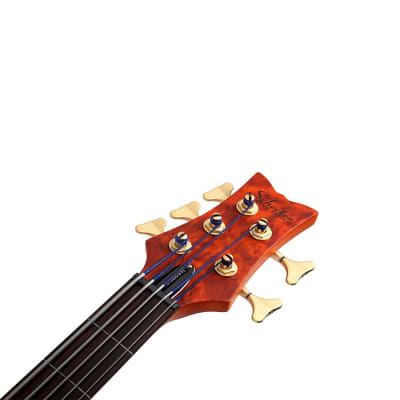Schecter Stilleto Studio-5 FL 5-String Fretless Bass Rosewood Fretboard Honey Satin image 4