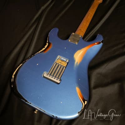 Xotic S-Style Electric Guitar XSC-2 in Lake Placid Blue over a 3T 'Burst #1915 image 7