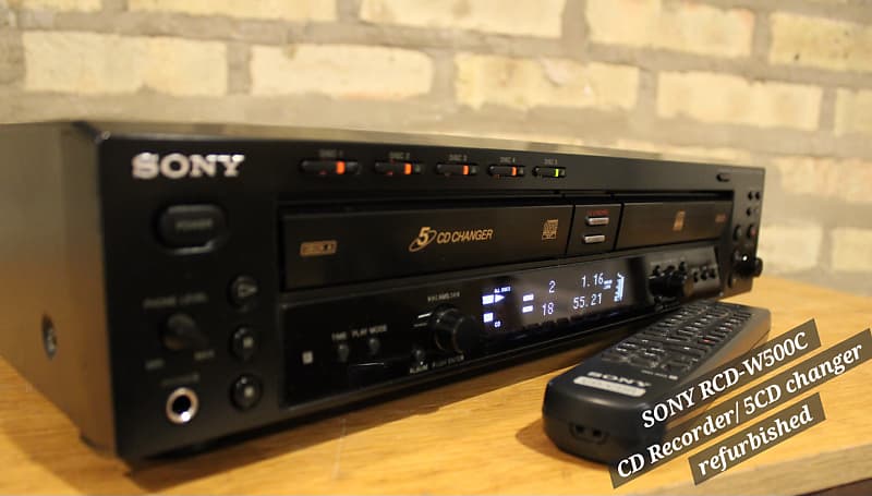 Sony  RCD-W500C CD Recorder/multi CD changer w/remote fully functional refurbished  			