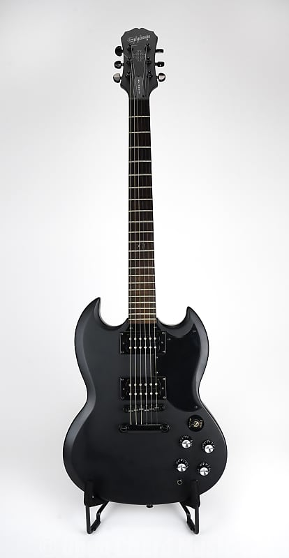 DISC Epiphone SG Goth G-400 Electric Guitar, Black Satin at