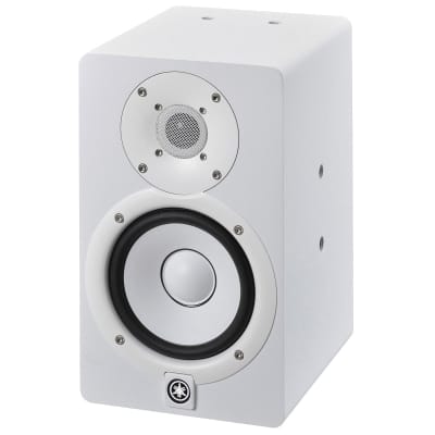 Yamaha HS5W 5" Powered Studio Monitor Speakers White Pair w Condenser Microphone image 3