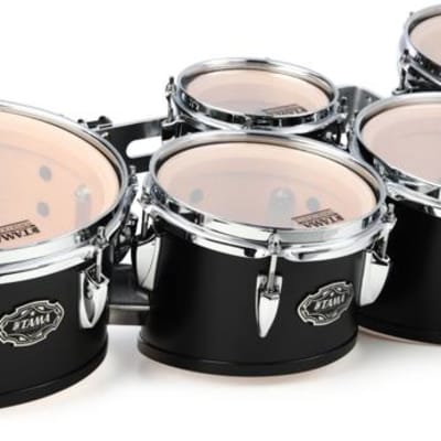 Tama MT68023 Fieldstar Marching Tenor Drums Standard Depth Small Quintet - 6/8/10/12/13-inch - Satin Black