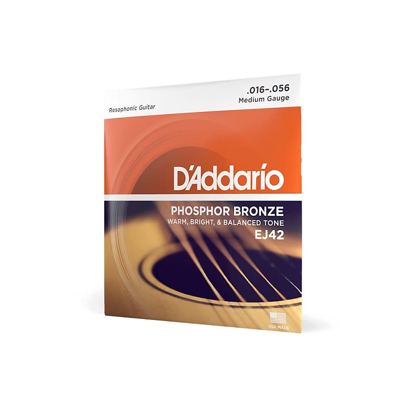 D'Addario EJ42 Phosphor Bronze Resophonic Guitar Strings 16-56 image 1