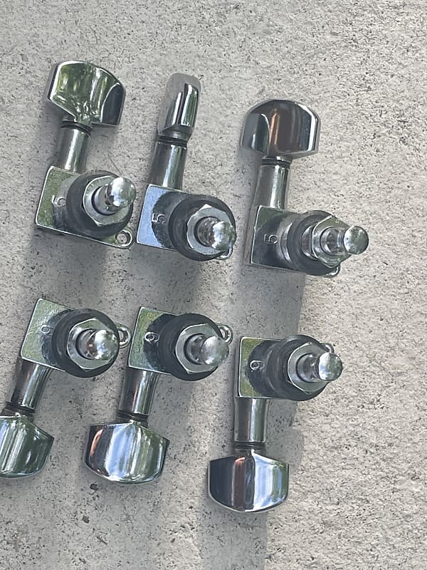 Vintage 1970s Schaller chrome M6 Tuners 3 a side for Gibson Fender Yamaha etc image 1