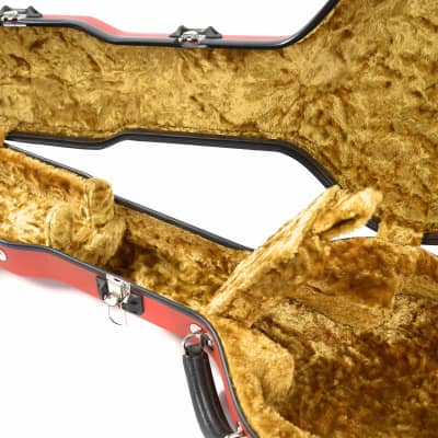 Calton Stratocaster Guitar Case Red w/Gold Interior image 4