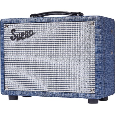 Supro 1606J 64 Super 5W 1x8 Tube Guitar Combo Amp Regular Blue image 3