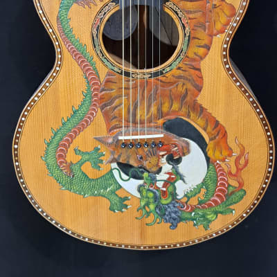 Blueberry NEW IN STOCK Handmade Acoustic Guitar TIgers and Dragons image 10