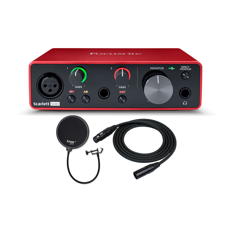 Focusrite Scarlett Solo 3rd Gen USB Audio Interface with XLR Cable