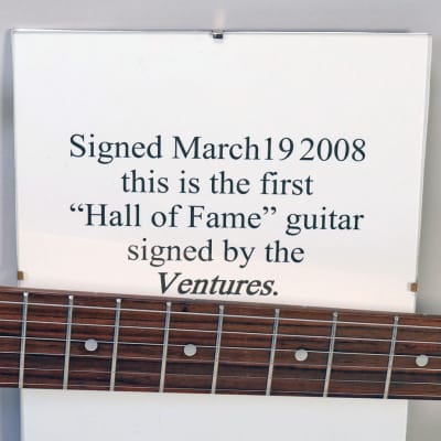 Wilson Brothers "The Ventures"  - Don Wilson OWNED Guitar, Fender Style - 2008 NAMM Show "The Ventures" Autographed - White image 3