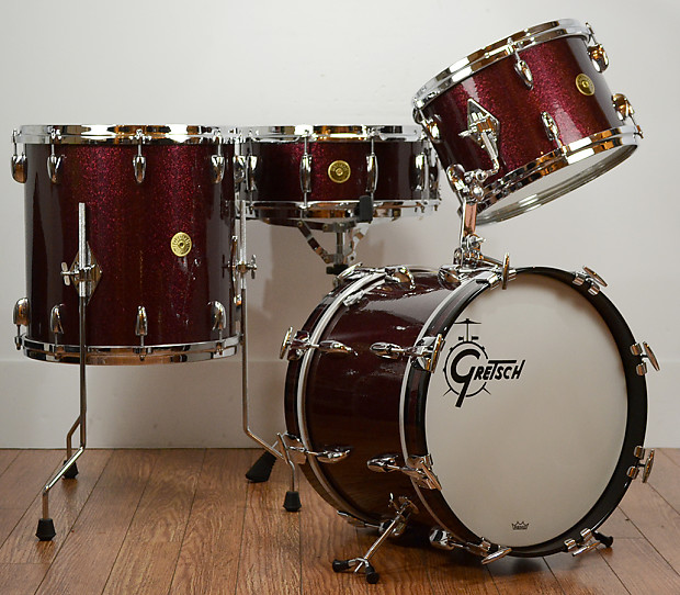Gretsch USA Custom 12/14/16 drum set Merlot (burgundy) Sparkle