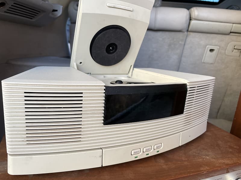 CLASSIC 90s BOSE Wave radio & aux pedestal w bluetooth adapter- White image 1
