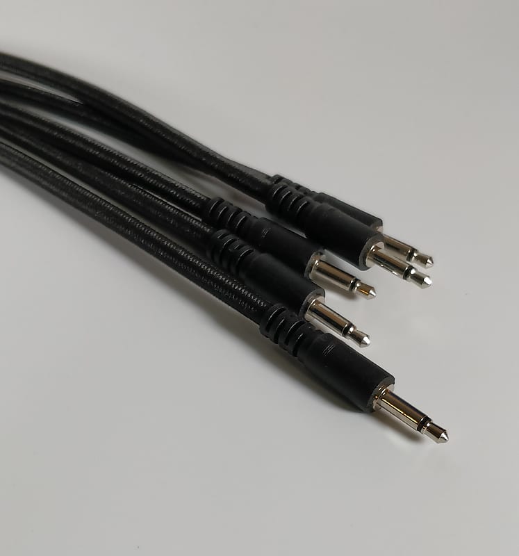 Five Pack - 60cm Braided Patch Cables - Black image 1