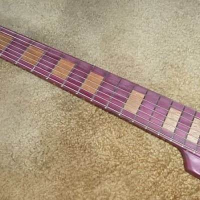 private stock Tree of Life guitar/bass,ultra rare,solid purpleheart neck thru+fanned, 7,8,9or10 strings image 13